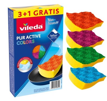 Vileda Zmywak Puractive color 3+1 kuchenny profilowany ( 4 szt. )