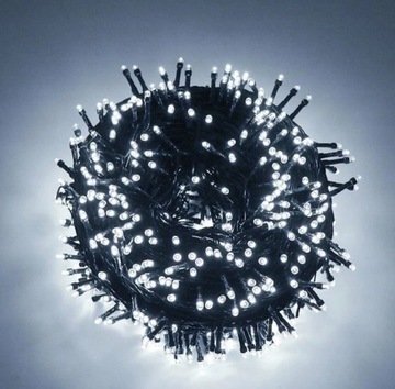 Lampki Choinkowe 300 LED Zewnętrzne Zimny Biały