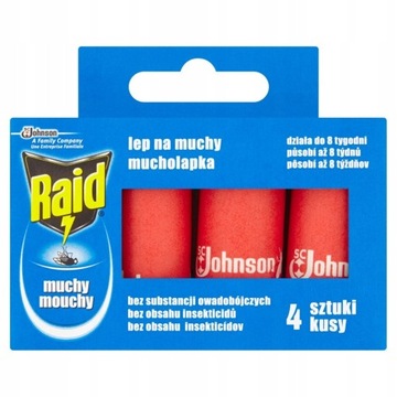 Raid Johnson Lep przeciwko muchom 4 sztuki muchołapka