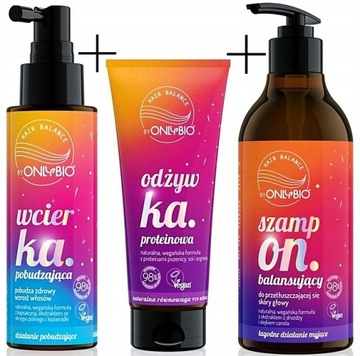 ZESTAW ONLY BIO WCIERKA POBUDZAJĄCA ODŻYWKA SZAMPO