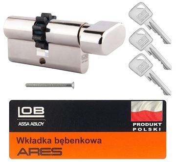 wkładka Lob Ares 30/35GZ z gałką zębatka nikiel