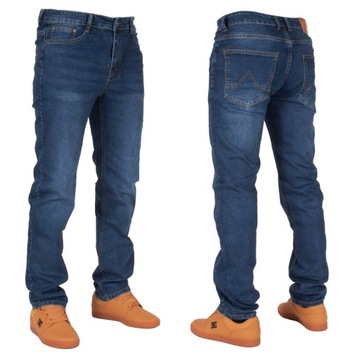 Spodnie męskie jeans W:42 112 CM L:32 granat