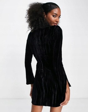 & Other Stories wul mini čierna textúra velúrové šaty S