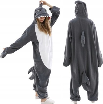KOSTIUM SHARK PRZEBRANIE PIŻAMA ONESIE KIGURUMI,L