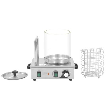 vidaXL Подогреватель для хот-догов, 2 зубца, нержавеющая сталь, 500 Вт