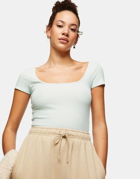 TOPSHOP TOP DAMSKI ZIELONY PRĄŻKOWANY 38 1XBT