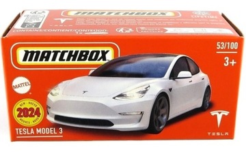 MATCHBOX TESLA MODEL 3 RESORAK MODEL AUTKO SAMOCHODZIK AUTO POJAZD ZABAWKA