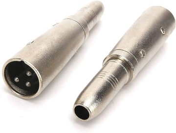 Adapter wtyk mikrofonowy XLR 3pin na gniazdo duży Jack 6.3mm mono #02524