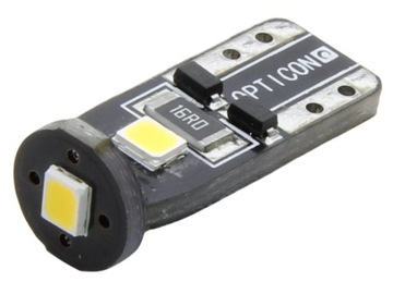 Żarówka Samochodowa LED W5W T10 921 10mm 12V DC Kolor Biały Ciepły 3000K