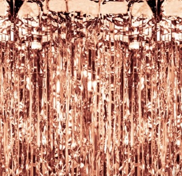 Kurtyna dekoracyjna metaliczna różowe złoto rose gold 100x200 cm