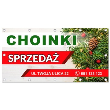 РЕКЛАМНЫЙ БАННЕР 1х2м РОЖДЕСТВЕНСКИЕ ЕЛКИ НА ПРОДАЖУ