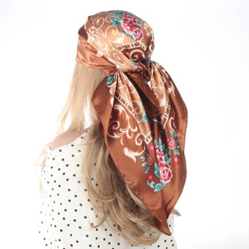 90*90cm Silk Scarf Scarftop Headwraps For Woman
