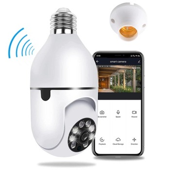 ВРАЩАЮЩАЯСЯ КАМЕРА ВМЕСТО ЛАМПОЧКИ, ЛАМПОЧКА, резьба Е27, НЯНЯ LIVE VIEW