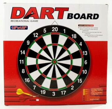 TARCZA DART 38cm TABLICA DO GRY RZUTKI LOTKI 6szt