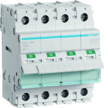 HAGER rozłącznik izolacyjny 4P 100A 400VAC SBN490