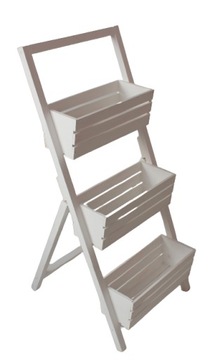 Stojak na kwiaty, kwietnik drewniany, biały