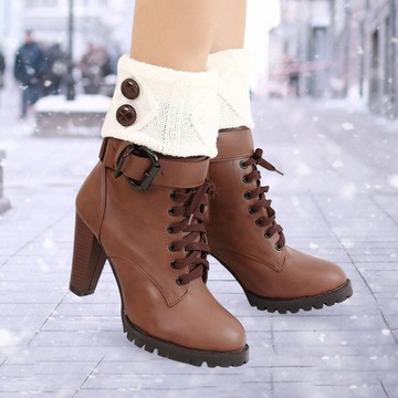 Ocieplacze na nogi Dzianiny Winter Warm Fashion białe