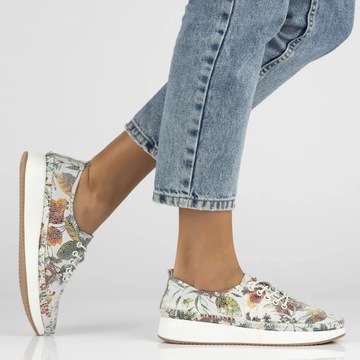 Женские туфли Filippo Кожаные на платформе Разноцветные кроссовки Лоферы