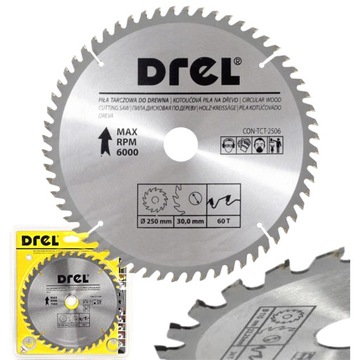 TARCZA DO DREWNA PIŁA WIDIOWA 250 X 30 mm 60T