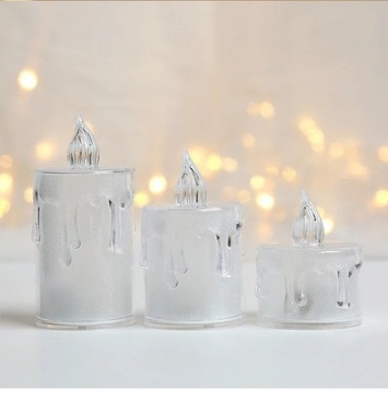 НАБОР ВСТАВКИ 3X СВЕТОДИОДНЫЕ СВЕЧИ ДВИЖУЩЕГОСЯ ПЛАМЯ ВЕЧНАЯ СВЕЧА ECO