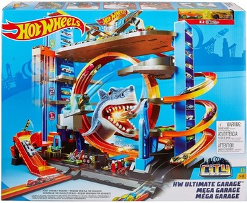 Zestaw Mattel FTB69 Hot Wheels Mega Garaż Rekina wielokolorowy