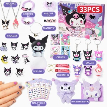 KALENDARZ ADWENTOWY ZABAWKA FIGUREK SANRIO KUROMI 33 SZTUK