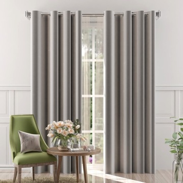 Zasłona Velvet Karmen na przelotkach kolor jasny szary 140x245cm S4883