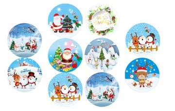 NAKLEJKI WESOŁYCH ŚWIĄT CHRISTMAS 10szt