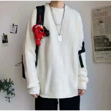 Solid Striped Sweater for Men Autumn Winter Casual