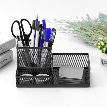Настольный органайзер из элегантной металлической сетки.