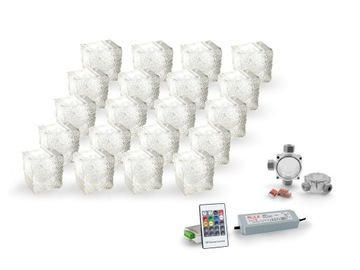 20x Świecąca Kostka Brukowa LED Naturo 8x8x9x6 RGB