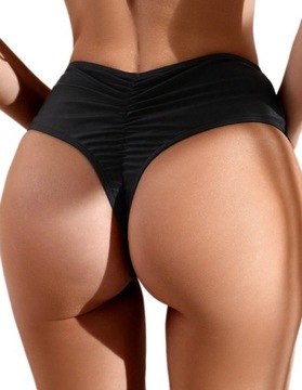 CZARNE MAJTKI BIKINI STRINGI DO STROJU KĄPIELOWEGO M