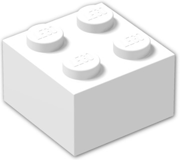 09130a LEGO 3003 300301 - brick 2x2 - biały - 1szt