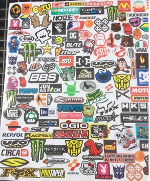 300 наклеек за 35 злотых! Набор наклеек, наклеек на велосипед, мотоцикл и шлем