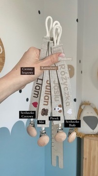 Подвеска-пустышка из льна с именем, вышитая