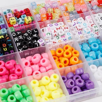 НАБОР БУСИН ДЛЯ ИЗГОТОВЛЕНИЯ БУКВ БРАСЛЕТОВ ДЕТСКИХ КУЛОНОВ