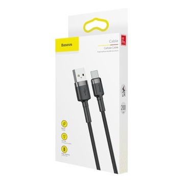 КАБЕЛЬ BASEUS FAST USB/USB-C QC ПРОЧНЫЙ КАБЕЛЬ ДЛЯ ТЕЛЕФОНА И КОМПЬЮТЕРА 2 м