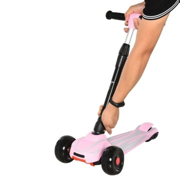 3-КОЛЕСНЫЙ РЕГУЛИРУЕМЫЙ СКЛАДНОЙ САМОКАТ, РОЗОВЫЙ