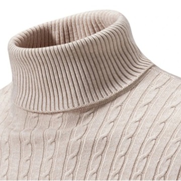 Autumn and Winter Men's New Warm High Neck Solid E