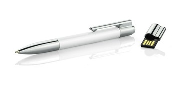 Długopis PENDRIVE USB 16 GB srebrno-biały