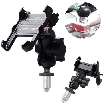 UCHWYT MOTOCYKLOWY NA TELEFON ŁADOWARKA USB QC 3.0 NA RAMĘ FREEDCONN