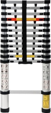 ЛЕСТНИЦА ТЕЛЕСКОПИЧЕСКАЯ АЛЮМИНИЕВАЯ 3,8 М 13 СТУПЕНЕЙ