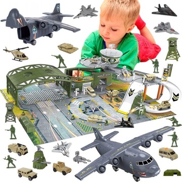 Набор «Аэропорт ВОЕННАЯ БАЗА» Самолет Армия Танк Солдаты Коврик МАШИНЫ ГУСЕНИЦА