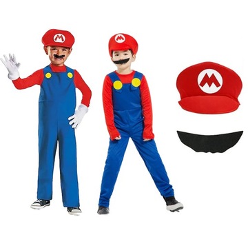 STRÓJ MARIO LUIGI 110 - 116 KOSTIUM PRZEBRANIE