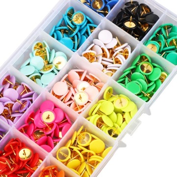 PINEZKI KOLOROWE METALOWE W POJEMNIKU 300 SZT