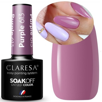 Claresa Lakier Hybrydowy do paznokci PURPLE 613 wpadający w róż fiolet