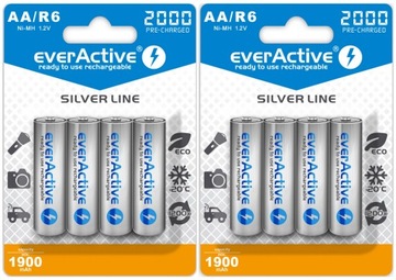 8x AKUMULATORKI BATERIE R6 AA 2000mAh READY TO USE