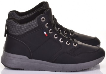 BUTY ZIMOWE MĘSKIE ŚNIEGOWCE ZA KOSTKĘ EKOSKÓRZANE LEKKIE WYGODNE