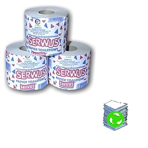 Papier toaletowy bezzapachowy Serwus 8szt makulatura 36mb