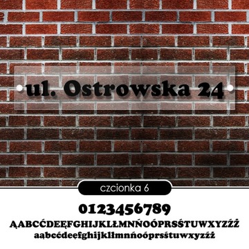 Tablica adresowa adres 3D numer na dom 50x10 przeźroczysta - szkło akrylowe